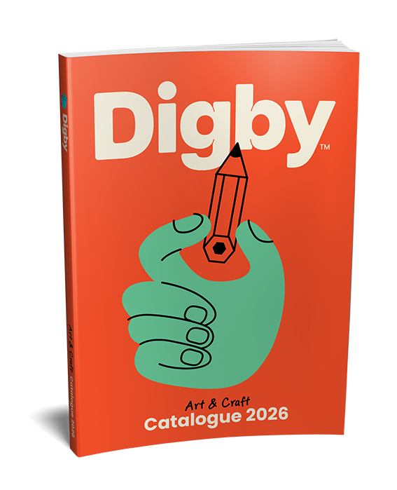 Cover of the Digby 2026 art and craft catalogue for schools and OOSH programs