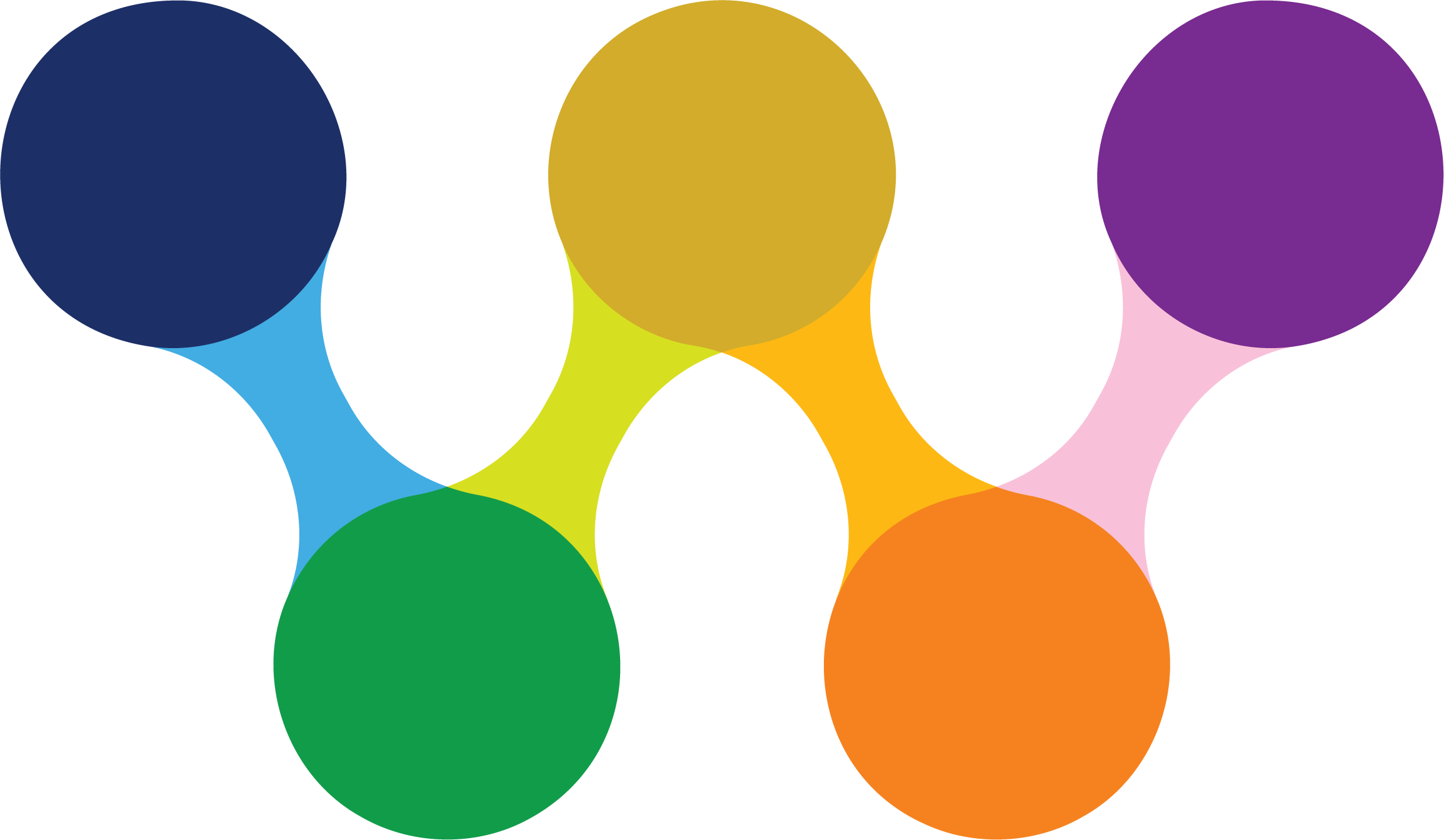 Multicolour Winslow Education W symbol formed by linked circles in brand colours